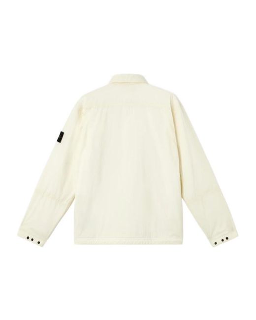 Stone Island White Logo Patch Long-Sleeved Jacket for men