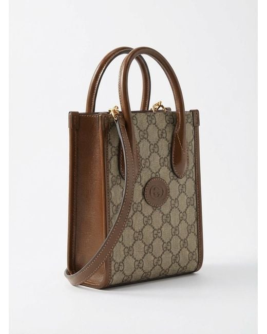 Gucci Brown Interlocking G Mini Tote Bag