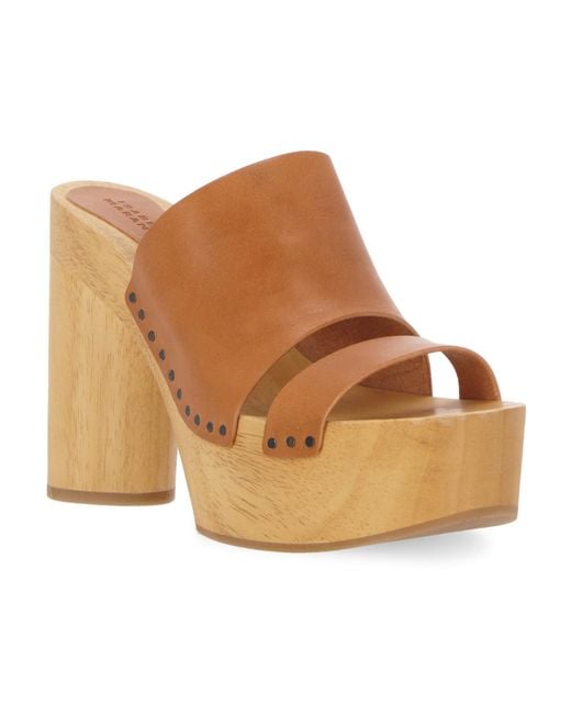 Isabel Marant Brown Hyun Round Toe Clogs