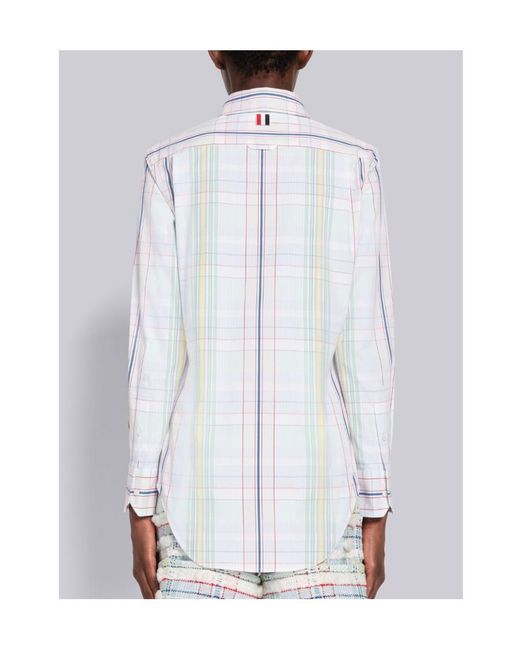 Thom Browne White Checked Seersucker Shirt