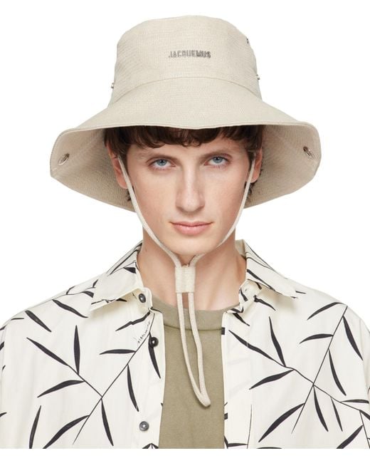 Jacquemus White The De-Nîmes Denim Bucket Hat for men