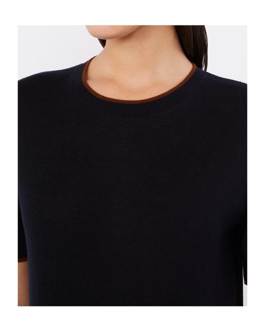 Max Mara Black Contrast-Trim T-Shirt