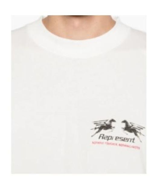 Represent White Graphic Oversized T-Shirt for men