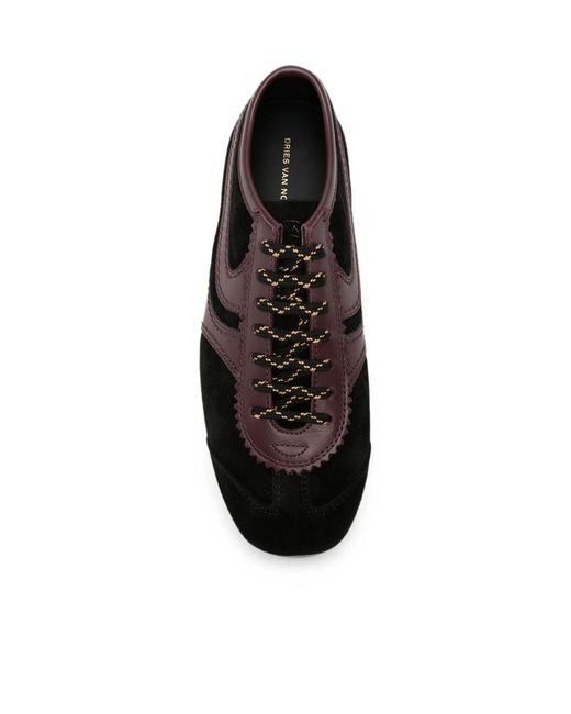 Dries Van Noten Black Lace-Up Low-Top Sneakers