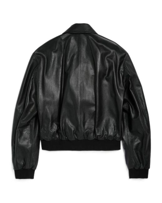 Balenciaga Black Leather Taxi Jacket for men