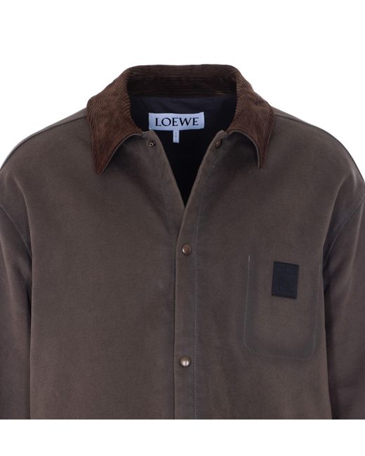 Loewe Brown Medium-Weight Brushed Overshirt for men