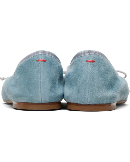 Aeyde Blue Bow Detailed Slip-On Flats