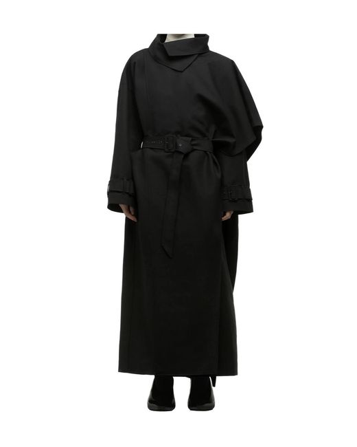 Entire studios Black Long-Sleeve Trench Coat for men