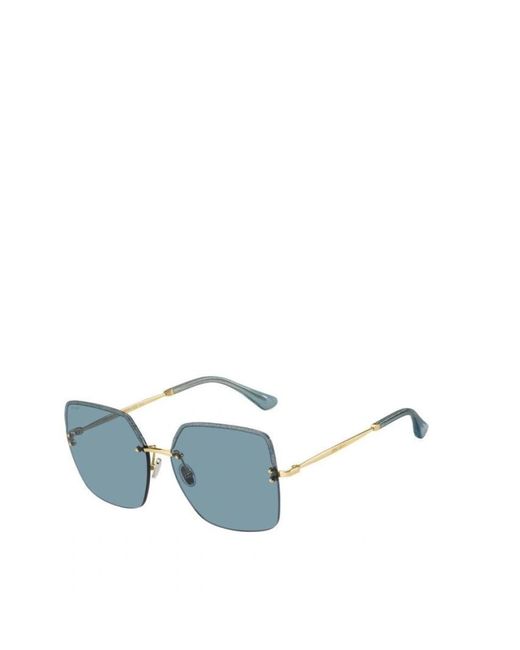 Jimmy Choo Blue Tavis Oversize-Frame Sunglasses