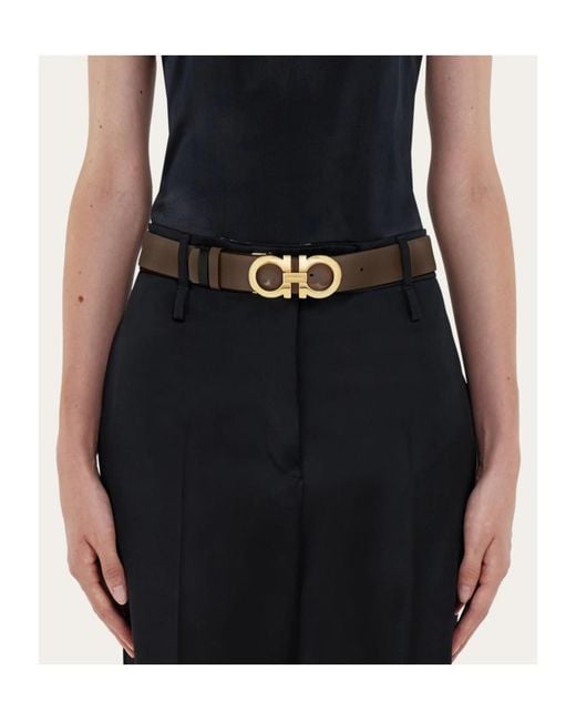 Ferragamo White Reversible And Adjustable Gancini Belt