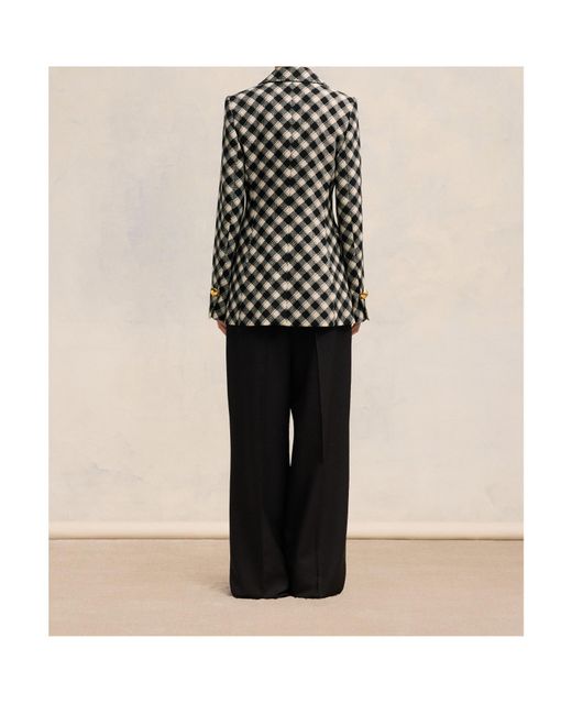 AMI Black Check-Pattern Jacket