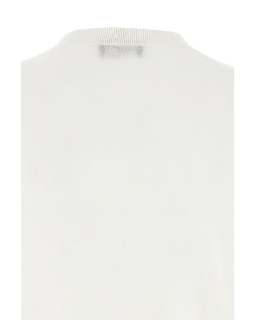 Ballantyne White Classic Crewneck Jumper for men