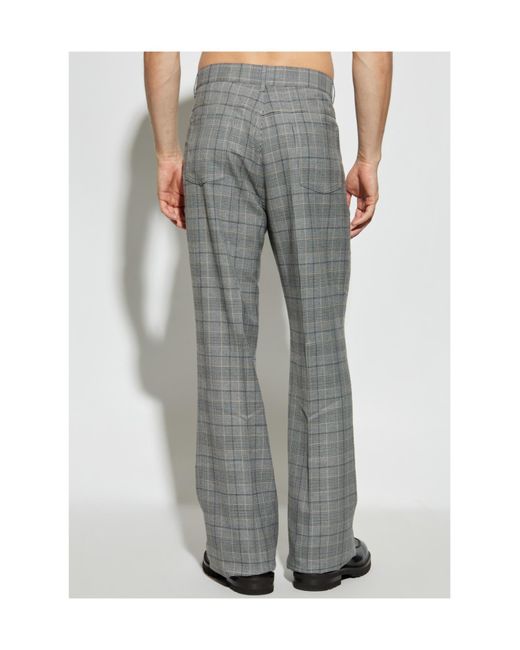 Amiri Gray Checked Flared Trousers for men