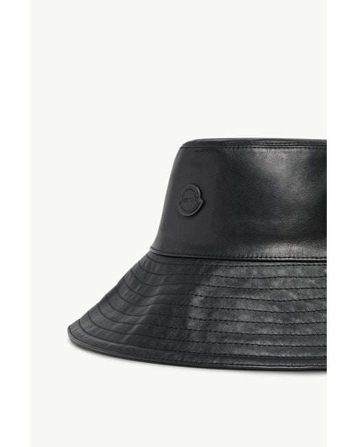 Moncler Black X Ee72 By Edward Enninful Leather Bucket Hat