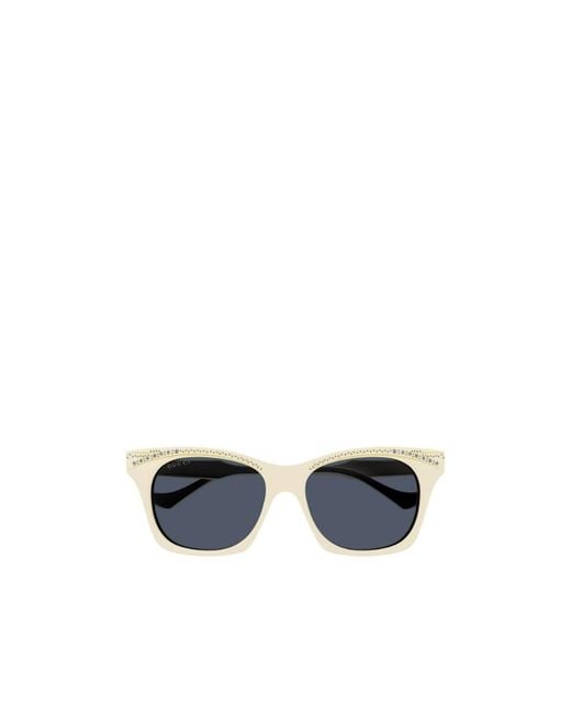 Gucci Blue Eyewear Rectangular Frame Sunglasses