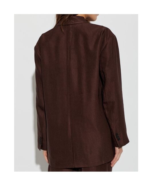 AllSaints Brown Lapel Long-Sleeved Suit Jacket