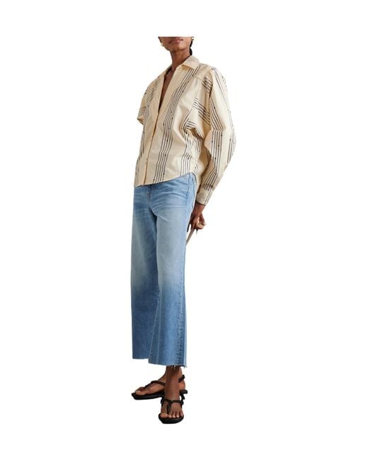 Johanna Ortiz Natural Printed Cotton-Poplin Shirt