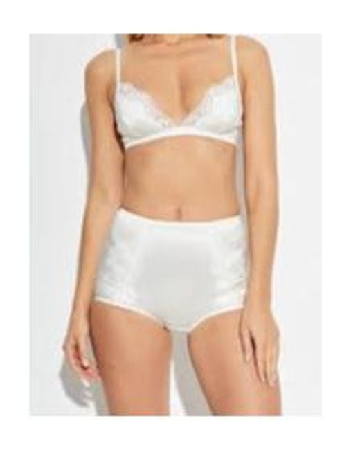 Dolce & Gabbana White High Waisted Satin Briefs