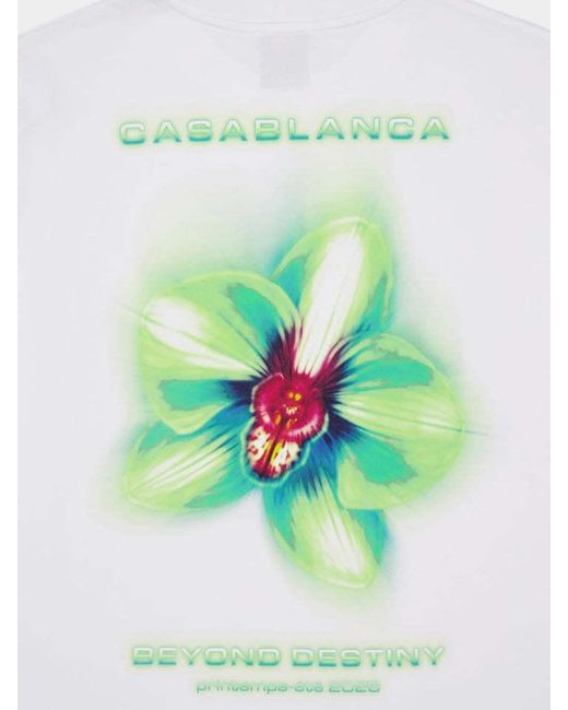 Casablanca White Glitch Orchid Long-Sleeve T-Shirt for men