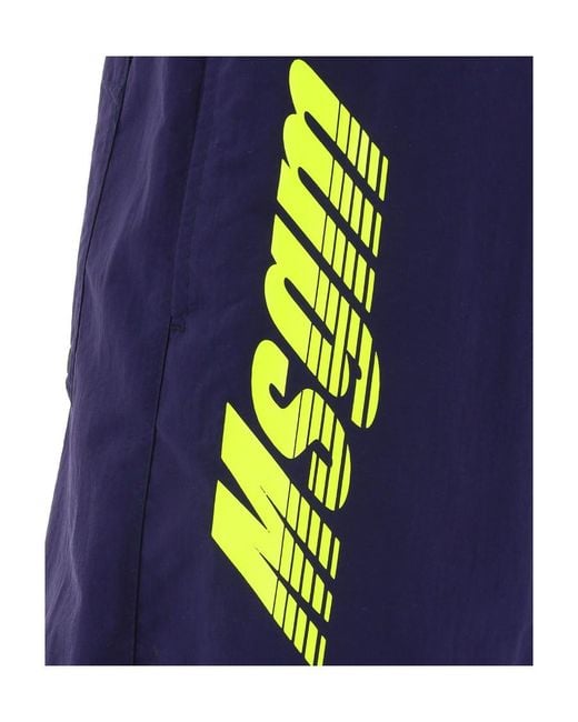 MSGM Blue Logo Shorts for men