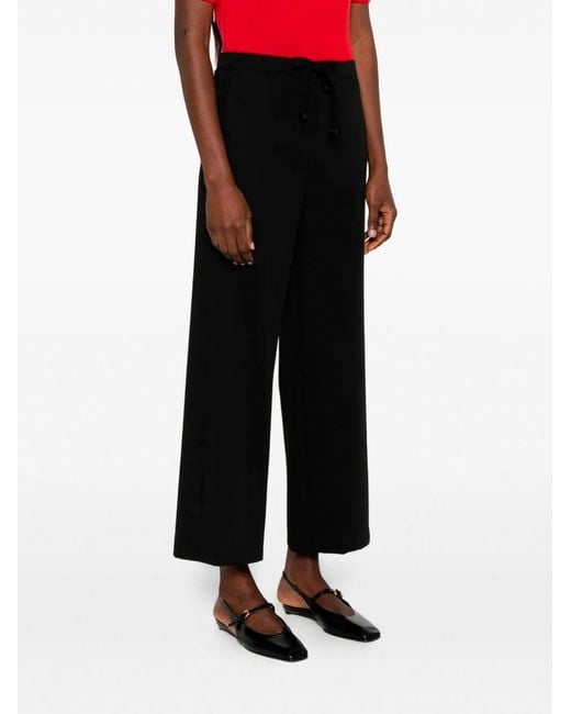 Max Mara Black 'S Argenta Drawstring Cropped Pants