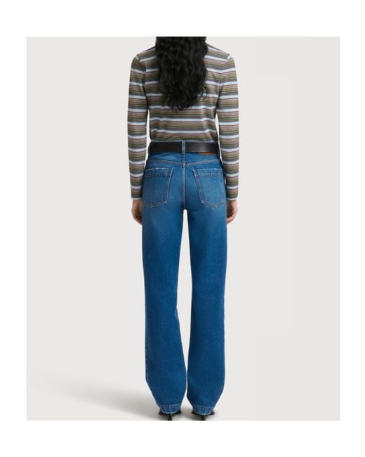 Marni Blue Logo-Patch Straight-Leg Jeans