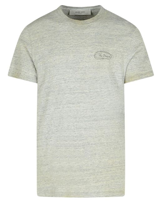 Golden Goose Deluxe Brand Gray T-Shirt With Logo for men