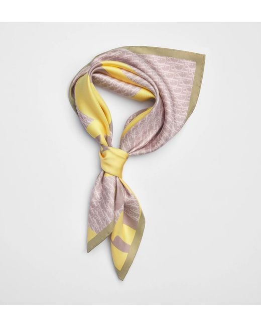 Dior White Square Silk Scarf