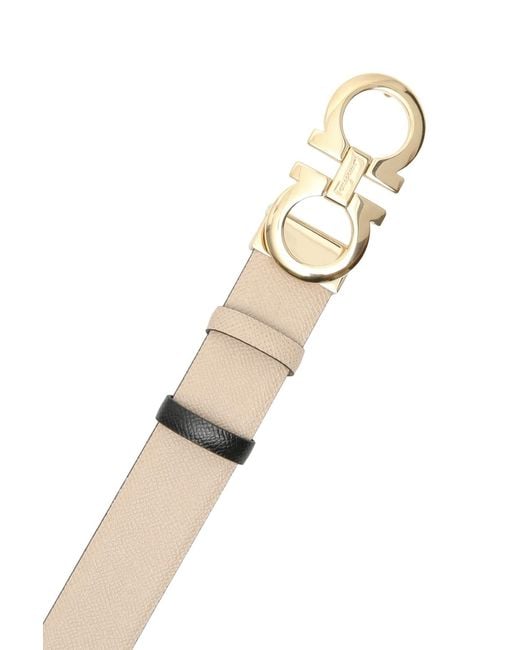 Ferragamo White Ferragamo Gancini Reversible Belt