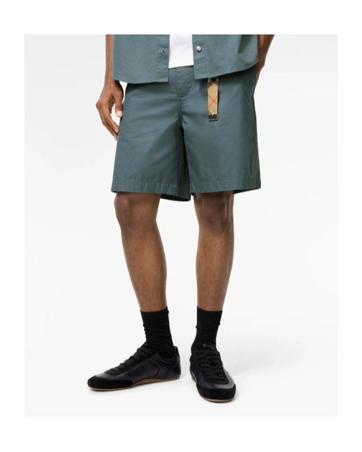 Burberry Green Tropical Gabardine Chino Shorts for men