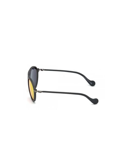 Moncler Metallic Eyewear Round Frame Sunglasses for men