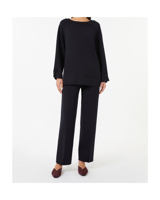 Max Mara Black Dumbo Logo Embossed Top