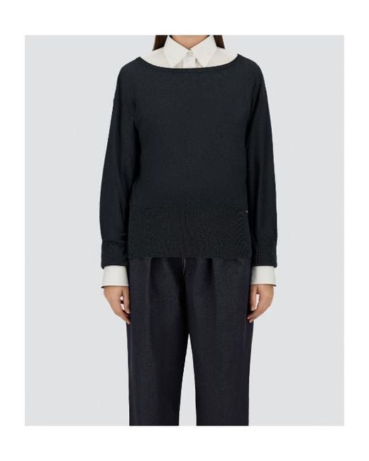 Herno Blue Sequinned Knitted Jumper