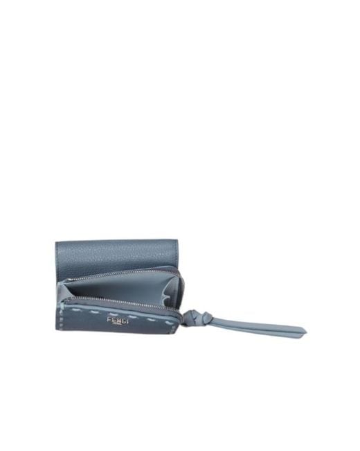Fendi Blue Peekaboo Micro Trifold