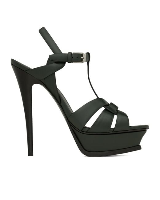 Saint Laurent Black Tribute Platform Sandals