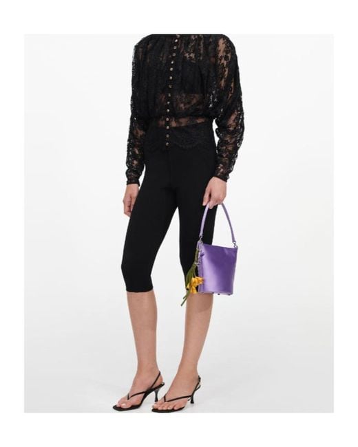 Self-Portrait Black Capri Knit Leggings