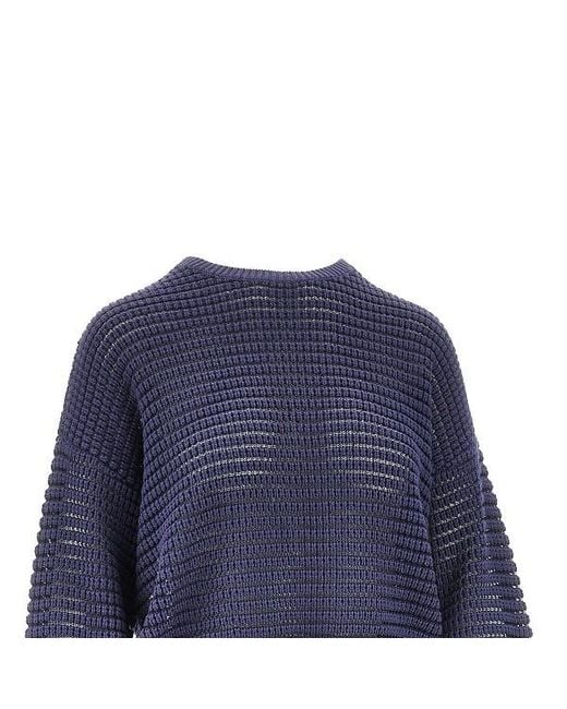 Emporio Armani Blue Perforated Sweater