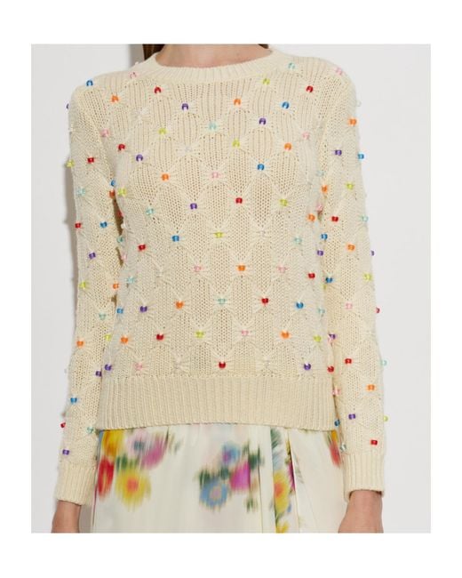 Isabel Marant White Isabel Marant Étoile Priyanka Embellished Knitted Sweater