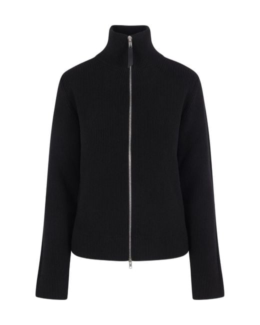 Maison Margiela Black Zip-Up Sweater