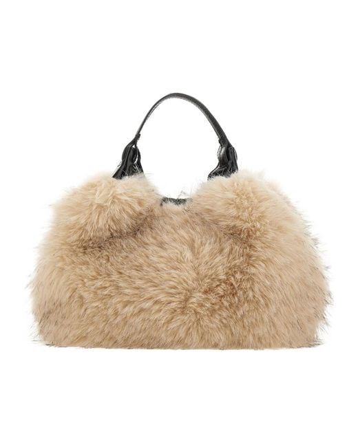 Gianni Chiarini Natural Dua Faux-Fur Tote Bag