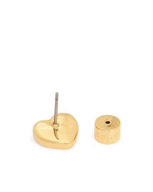 COACH Metallic Quilted Heart Earrings