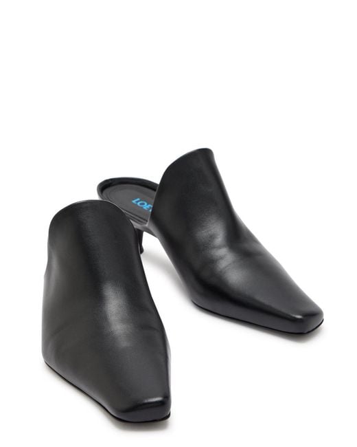 Loewe Black Leather Mules
