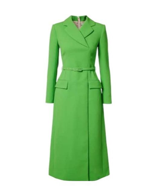 Emilia Wickstead Green Kalonice Wool Crêpe Midi Dress