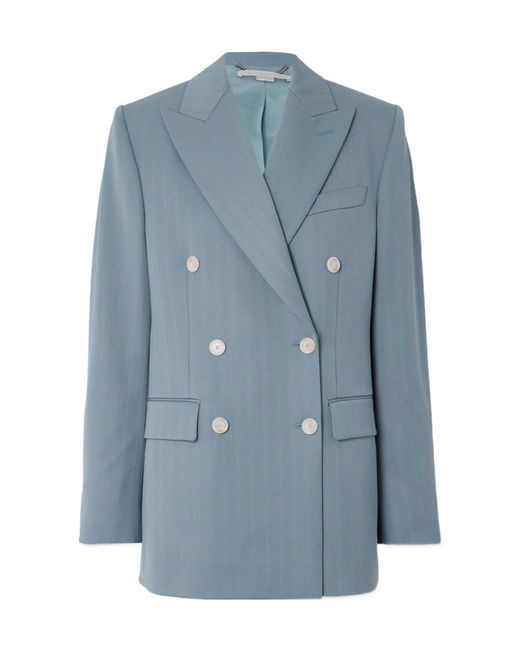 Stella McCartney Blue Lapel Long-Sleeved Suit Jacket