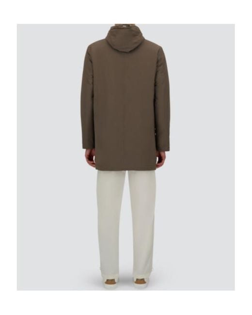 Herno Brown Zip-Up Hooded Parka for men