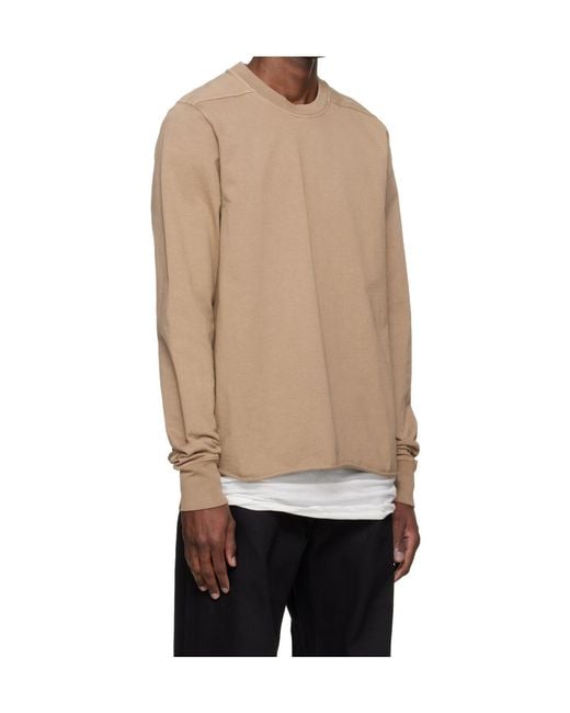 Rick Owens Natural Temple Crew Neck Sweatshirt for men