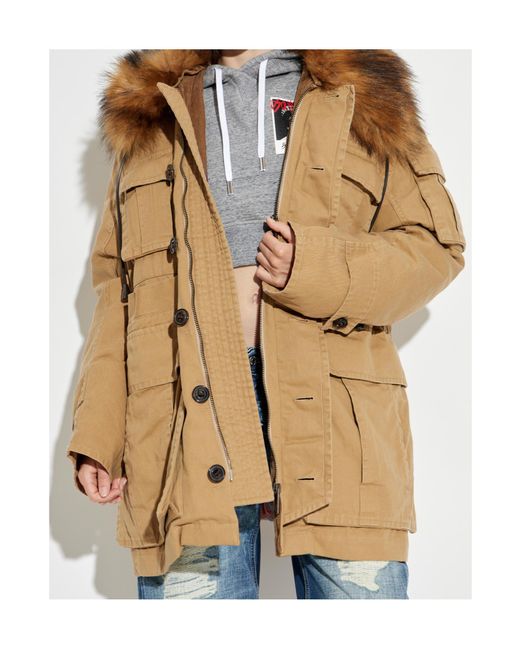 DSquared² Natural Military Fur Collar Parka