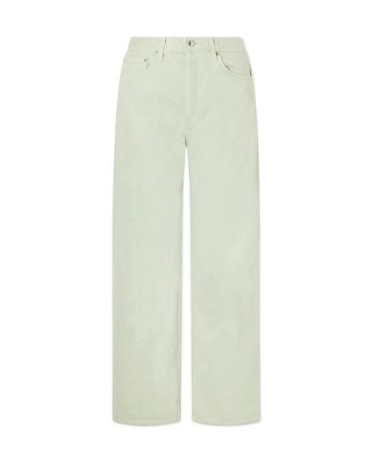 Agolde White Arc Mid-Rise Wide-Leg Jeans