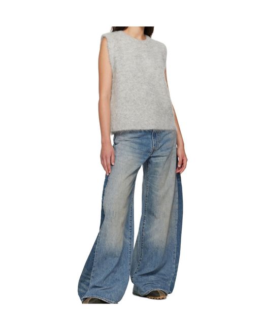 R13 Gray Deep Armhole Vest