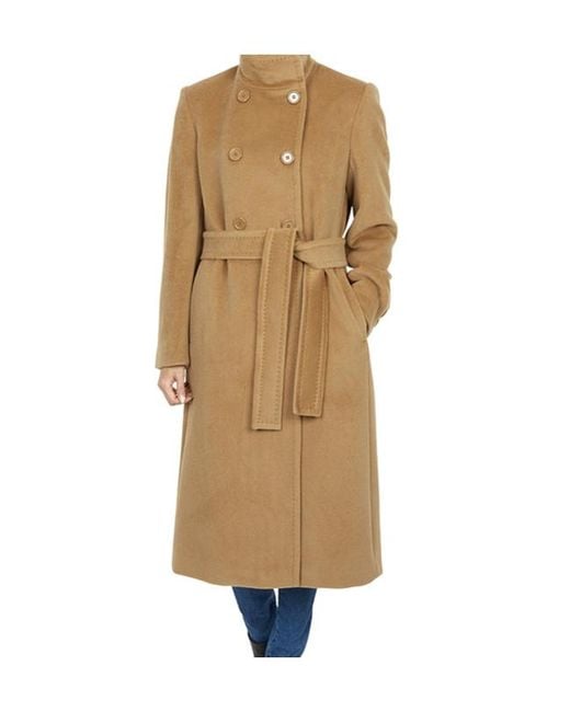 Max Mara Natural Studio Arezzo Double-Breasted Belted Coat